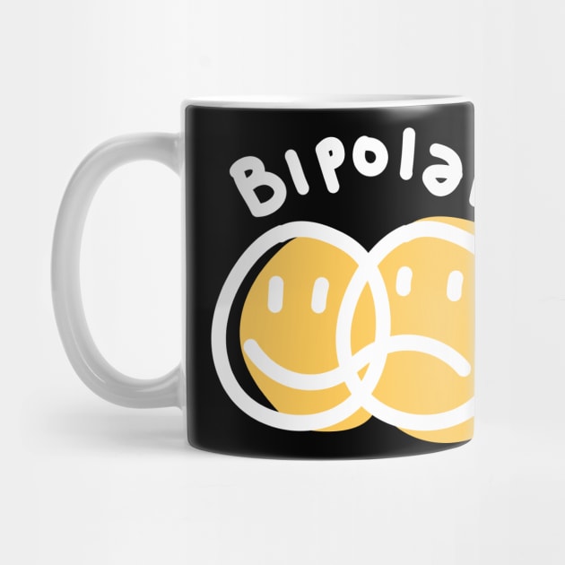 Bipolar Happy Sad Face Emoticon Black by jayaadiprastya